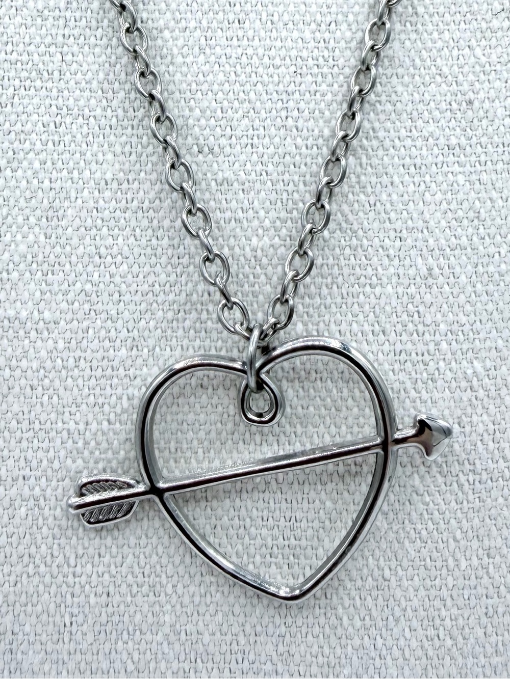 Cupids Arrow Silver-Plated Heart Arrow Woman’s Necklace Jewelry Love Anniversary